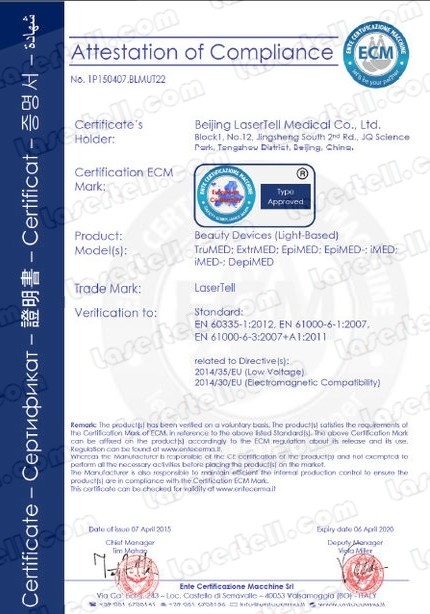 Chine Beijing LaserTell Medical Co., Ltd. Certifications